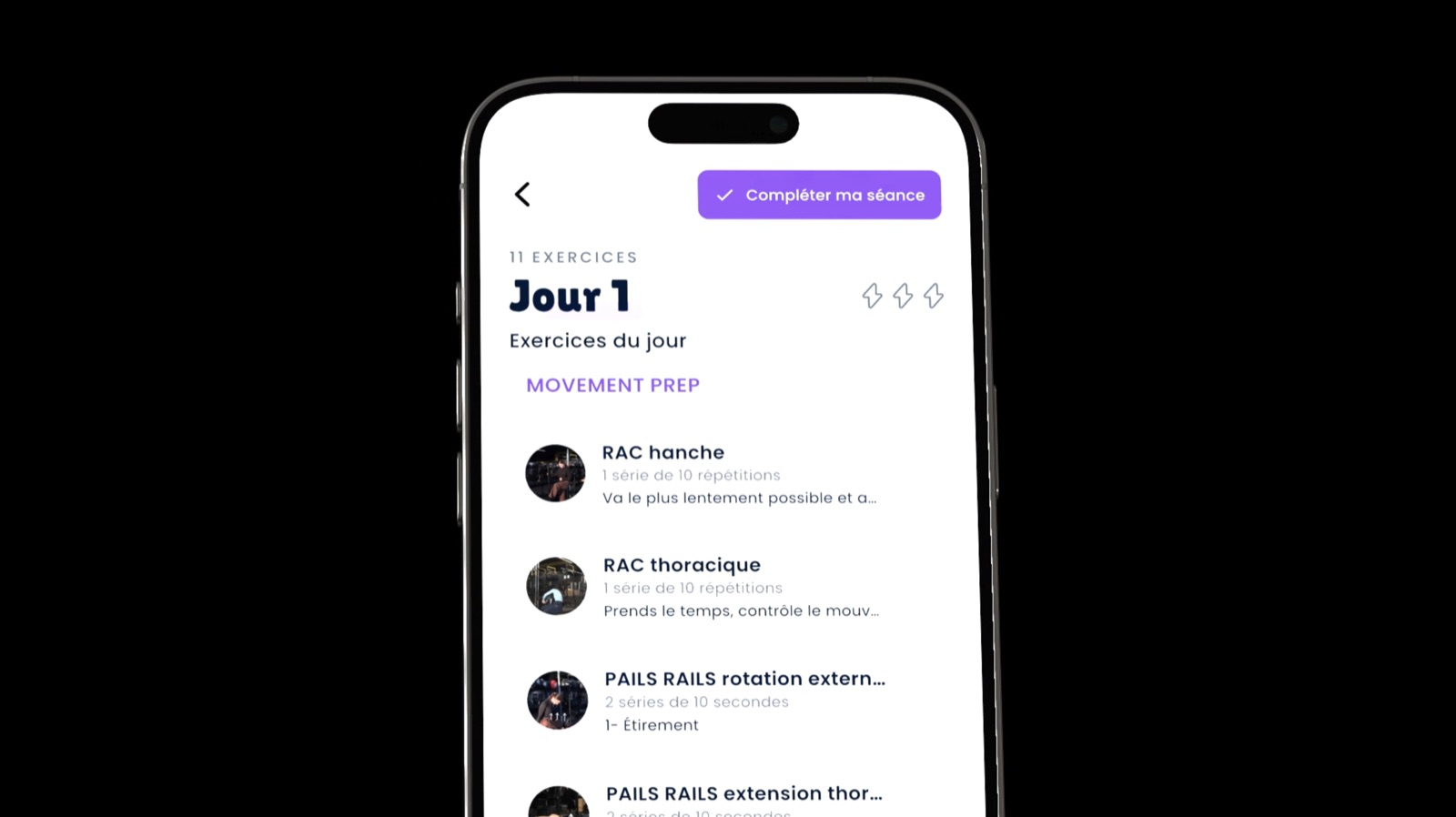 Screens zur Fortschrittsanzeige in der Maxx App