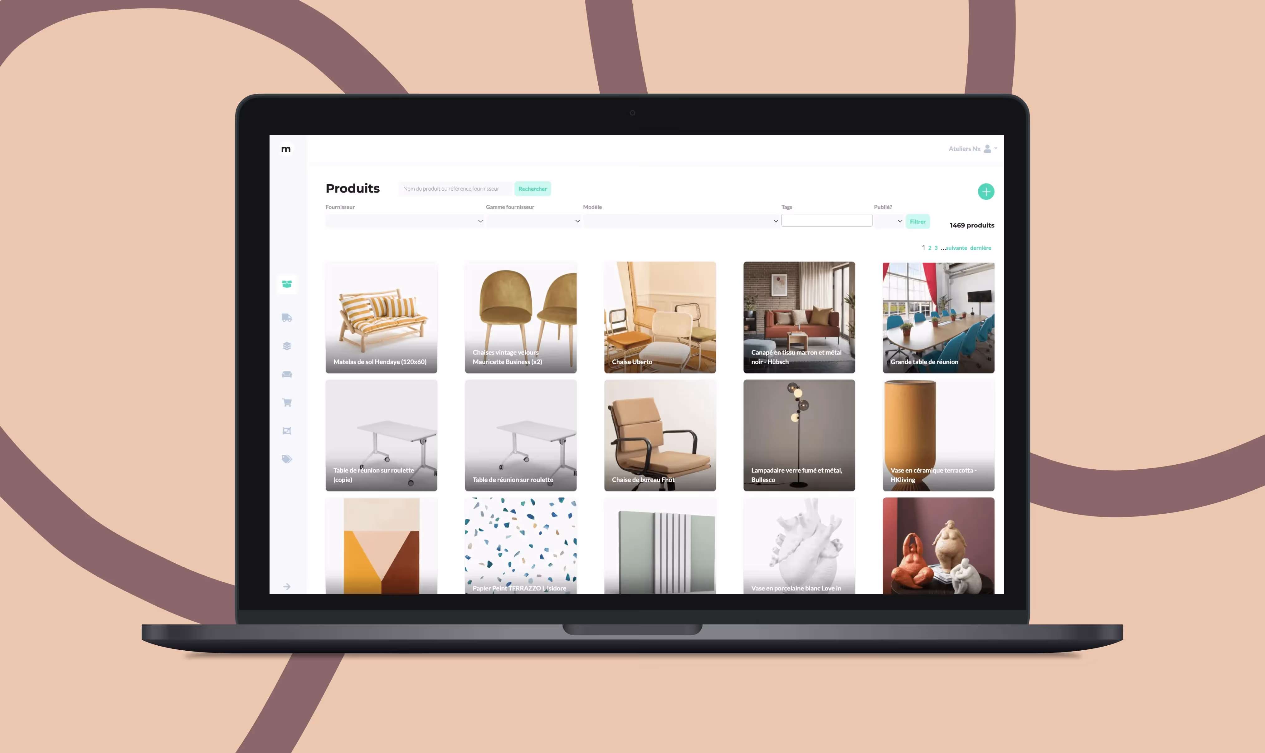 Möbel- und Materialbibliothek La Materiotech auf der Nexity Plattform