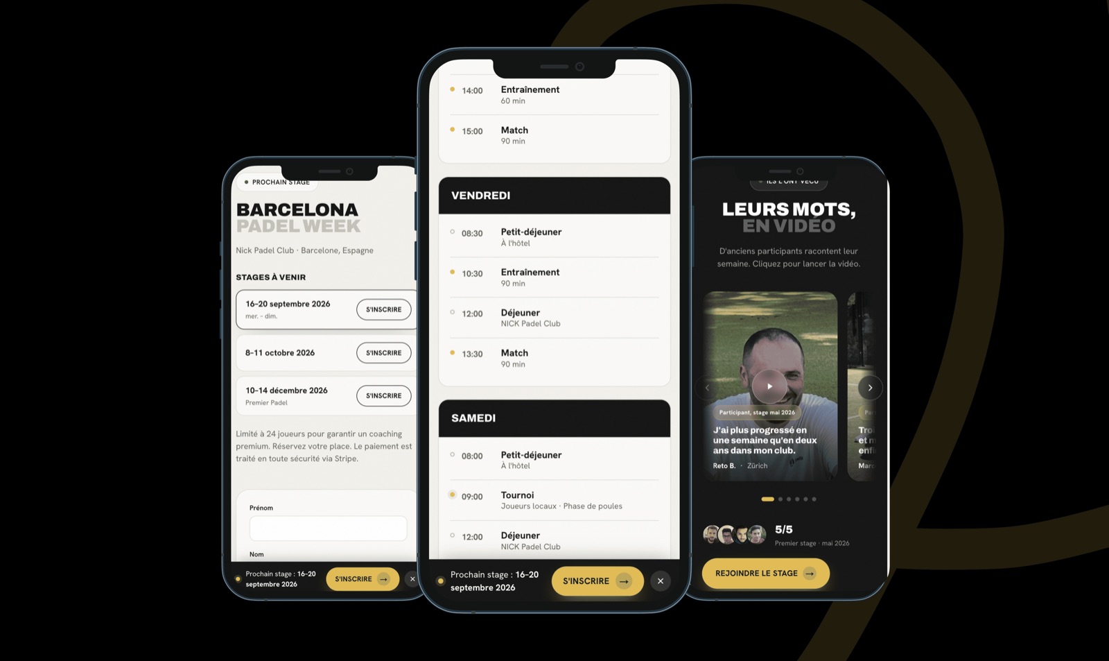 Bereich der Padel Camp Barcelona Website