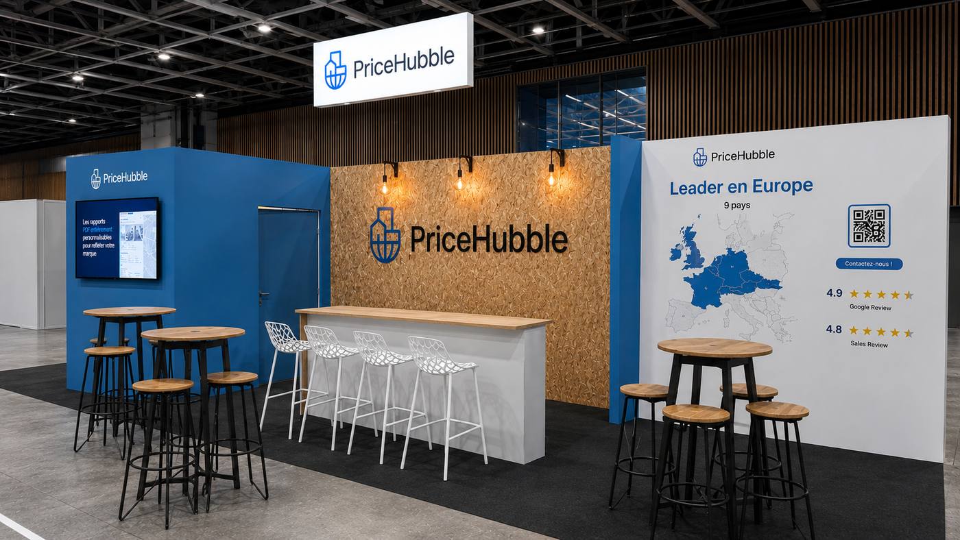 Der Messestand von PriceHubble an der RENT Paris vor der Eröffnung